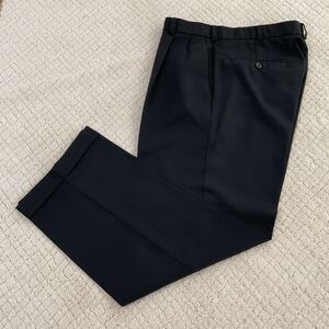 VINTAGE Dockers Pants Mens 32x30 Black Pleated Dress Slacks  Cuffed